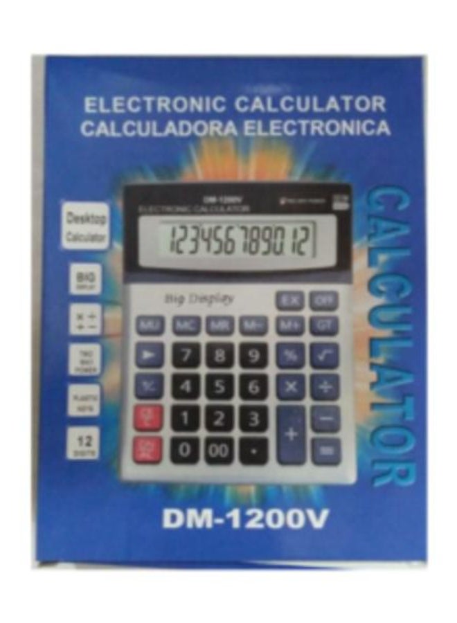 DM-1200V High Quality Calculator 12 digits Two power Plastic Keys Big Numbers Lcd display For Student,Office